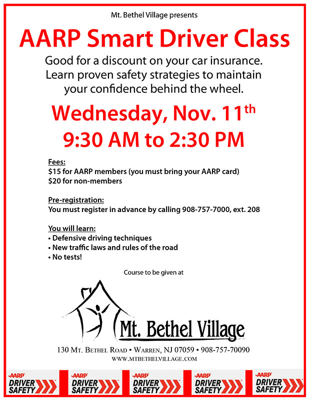 AARP Smart Driver Class - Mt Bethel Village